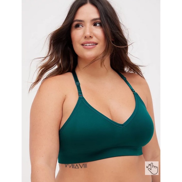 NWT TORRID Lightly Padded Racerback Bralette - Seamless Flirt Green - Picture 4 of 9